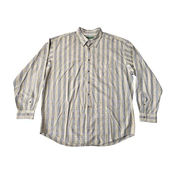 J.CREW Other - Vintage J.Crew Shirt Mens XL Green/Grey Plaid Long Sleeve Button Oarsman Work